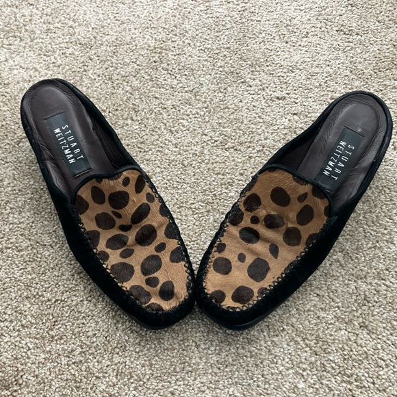 Stuart Weitzman Shoes - Stuart Weizmann Animal Hair Leather Slip On Loafer Flats Size 7 1/2M